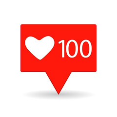 Social Media Network Love and Like Heart Icon isolated on a white background