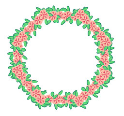 Pink flower border frame