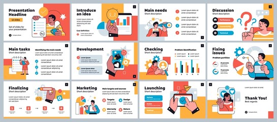 Presentation and slide layout background. Yellow design template with business people. Use for business annual report, flyer, marketing, leaflet, advertising, brochure, modern style. Vector