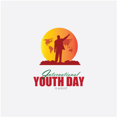 Illustration of a happy youth day greeting card with a young man standing up. Simple and elegant Youth Day Vector Design