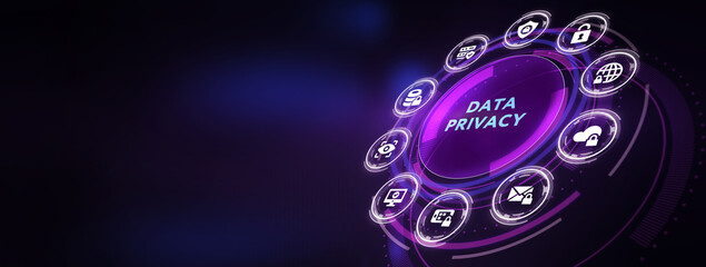 Cyber security data protection business technology privacy concept. 3d illustration