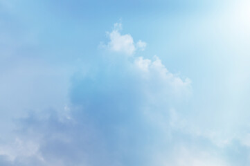 Blue sky with white cloud. The summer heaven is colorful clearing day Good weather and beautiful nature in the morning.