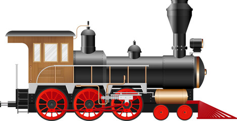 Vintage steam locomotive vector illustration 
