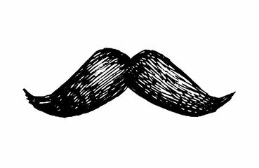 Mustache ink illustration.