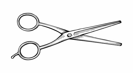 Barber scissor ink sketch.