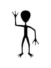 Silhouette außerirdischer Besucher Begrüßung 