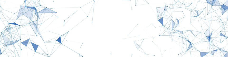 Abstract geometric connect lines and dots.Technology banner on a white background .Molecule structure and communication.Vector illustration