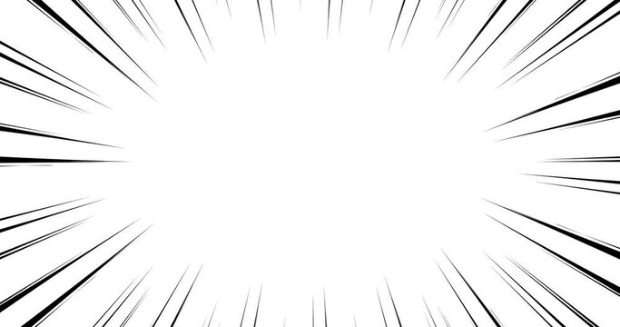 ぼかし無し集中線　漫画白背景