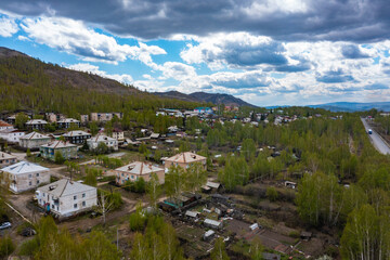 Enterprise Karabashmed smokes and pollutes the environment in the city of Karabash, Chelyabinsk region, Russia