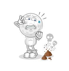 golf head with stinky waste illustration. character vector