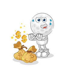 golf head refuse money illustration. character vector