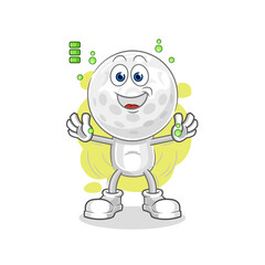 Fototapeta premium golf head full battery character. cartoon mascot vector
