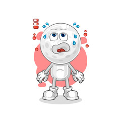 golf head low battery mascot. cartoon vector