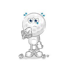 golf head cry with a tissue. cartoon mascot vector
