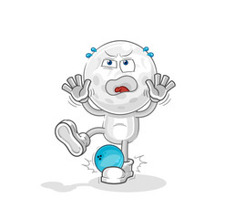 golf head hiten by bowling cartoon. cartoon mascot vector