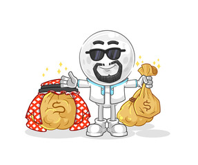 golf head rich arabian mascot. cartoon vector