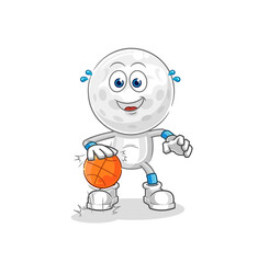 golf head dribble basketball character. cartoon mascot vector