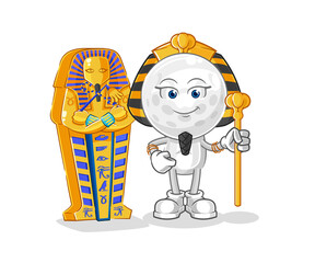 golf head ancient egypt cartoon. cartoon mascot vector