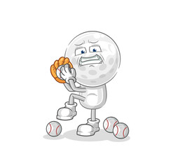 Obraz premium golf head baseball pitcher cartoon. cartoon mascot vector