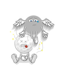 golf head spirit leaves the body mascot. cartoon vector
