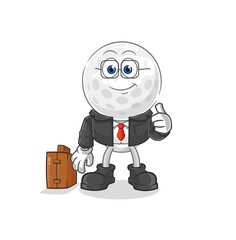 golf head office worker mascot. cartoon vector