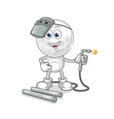 Fototapeta premium golf head welder mascot. cartoon vector