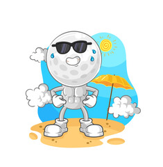 Fototapeta premium golf head sunbathing in summer. character vector