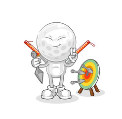 golf head with drone character. cartoon mascot vector