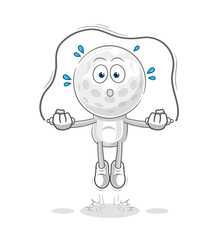 golf head playing video games. cartoon character