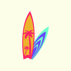 Surfboard. Surf. Vector illustration with isolated background. Summer illustration. Print for textiles.