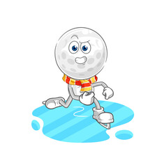 golf head traditional painter cartoon character vector