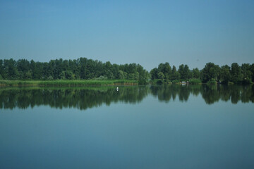Fototapeta na wymiar Reflection of trees in water