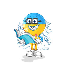ukraine flag head geek cartoon. cartoon mascot vector