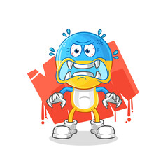 ukraine flag head monster vector. cartoon character