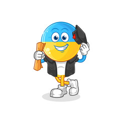 ukraine flag head graduation vector. cartoon character