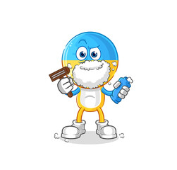 ukraine flag head shave facial hair vector. cartoon character