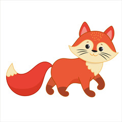 funny forest animal isolated on transparent background. vector illustration