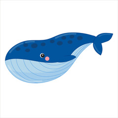 funny sea animal isolated on transparent background. vector illustration
