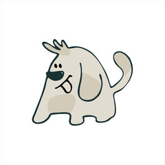 Print funny dog. Perfect for kids. Puppies, dog, terrier doodles on white background