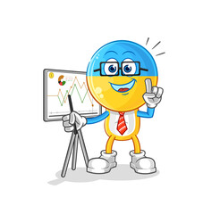 ukraine flag head marketing character. cartoon mascot vector