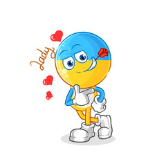 ukraine flag head flirting illustration. character vector