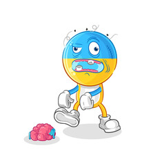 ukraine flag head zombie character.mascot vector