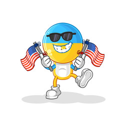 ukraine flag head american youth cartoon mascot vector