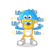 ukraine flag head give lots of likes. cartoon vector