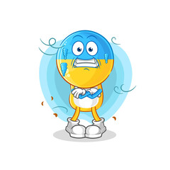 ukraine flag head cold illustration. character vector