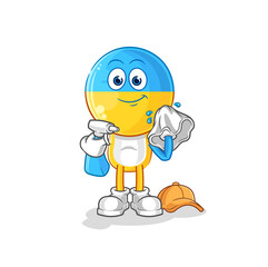ukraine flag head cleaner vector. cartoon character