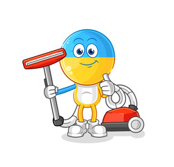 ukraine flag head clean with a vacuum . character vector