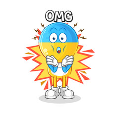 ukraine flag head Oh my God vector. cartoon character