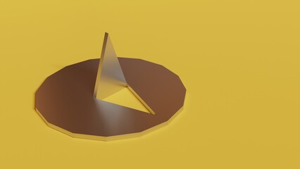 Low poly draw pin. Stylized 3d illustration.