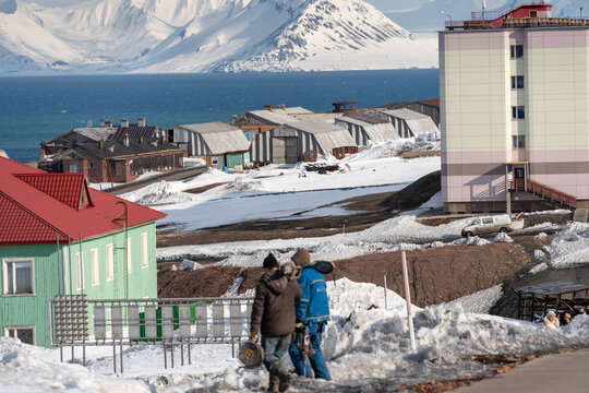 Barentsburg, russian village in Spitsbergen Island, Svalbard